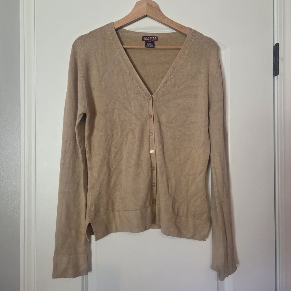 Mac and Jac Women's Tan Cardigan Size Medium